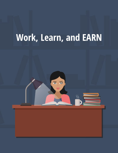 Learn Work Earn infographic cover